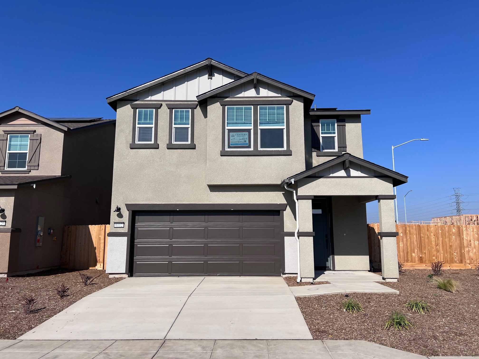 A house with a garage.