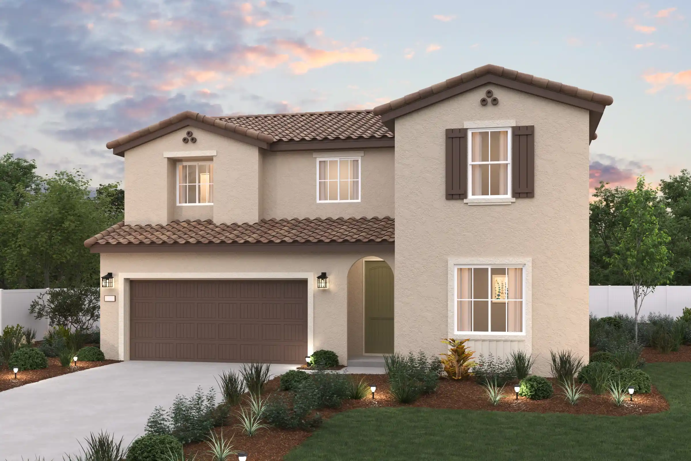 A house with a garage.