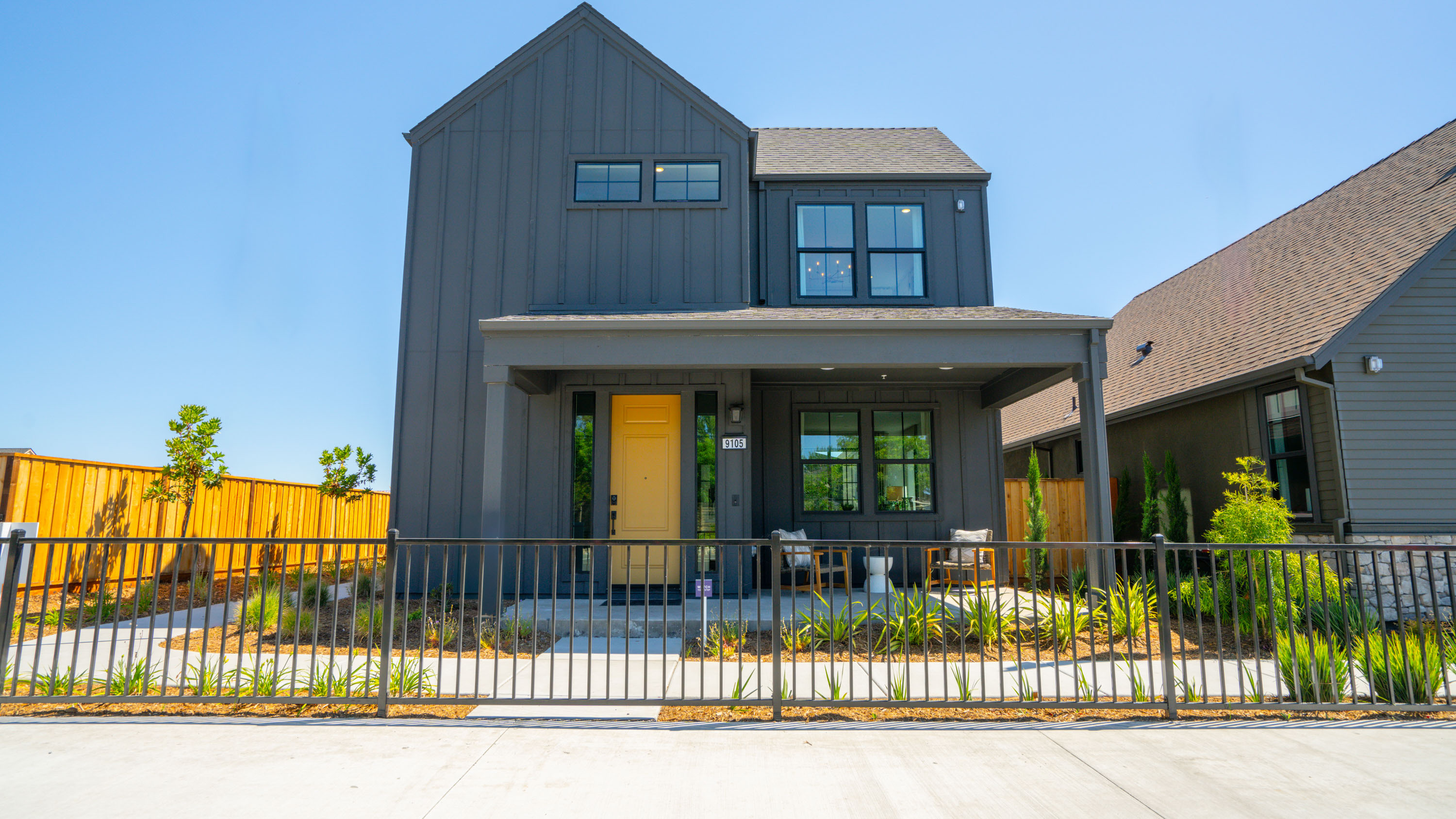 A house with a fence around it.