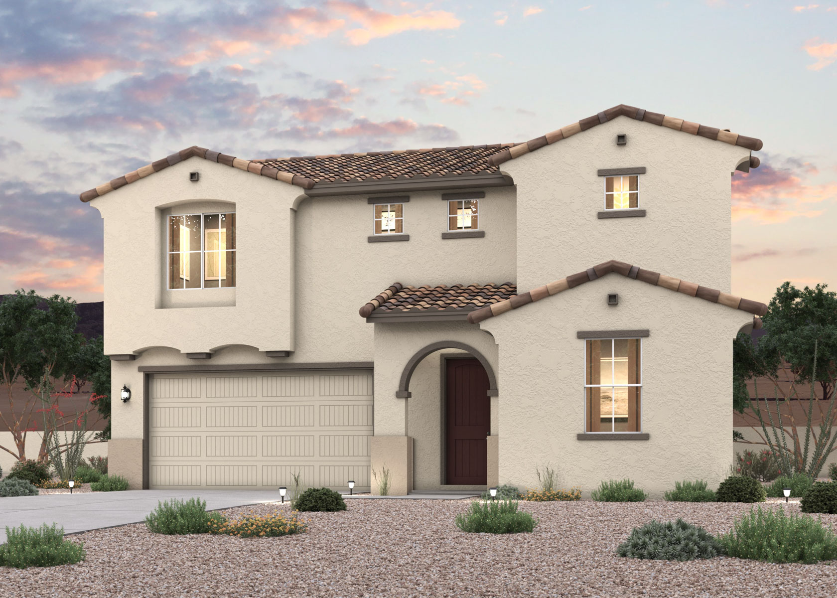 A house with a garage.