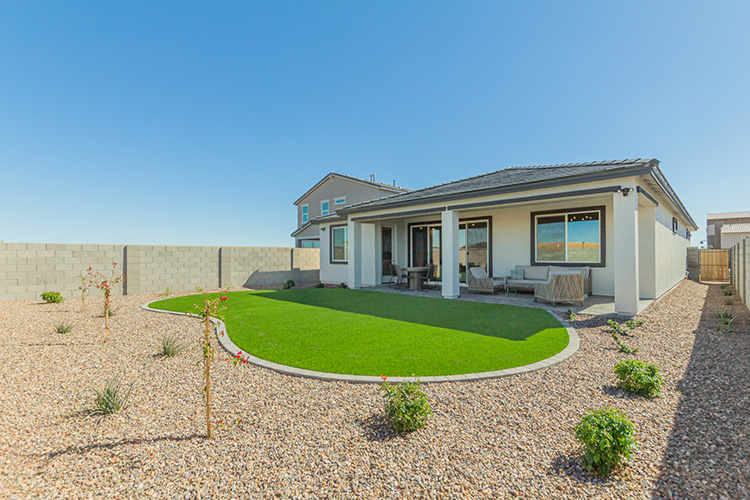 A house with a large yard.