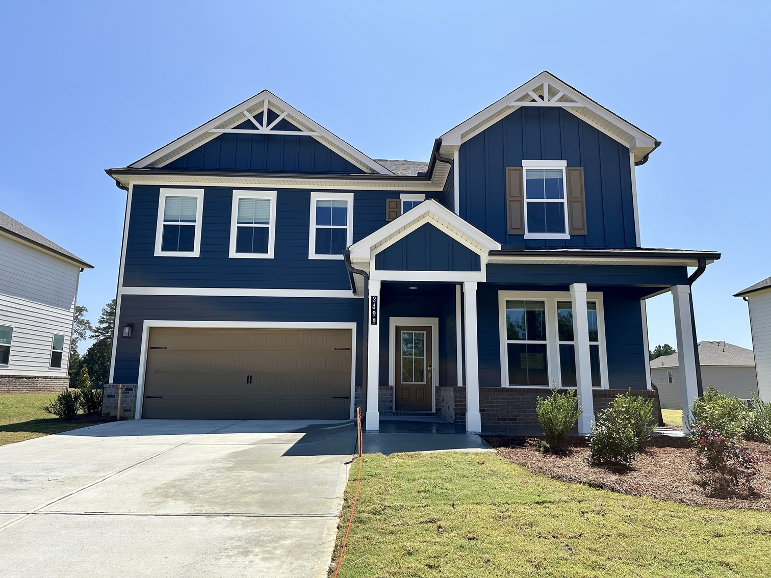 A house with a garage.