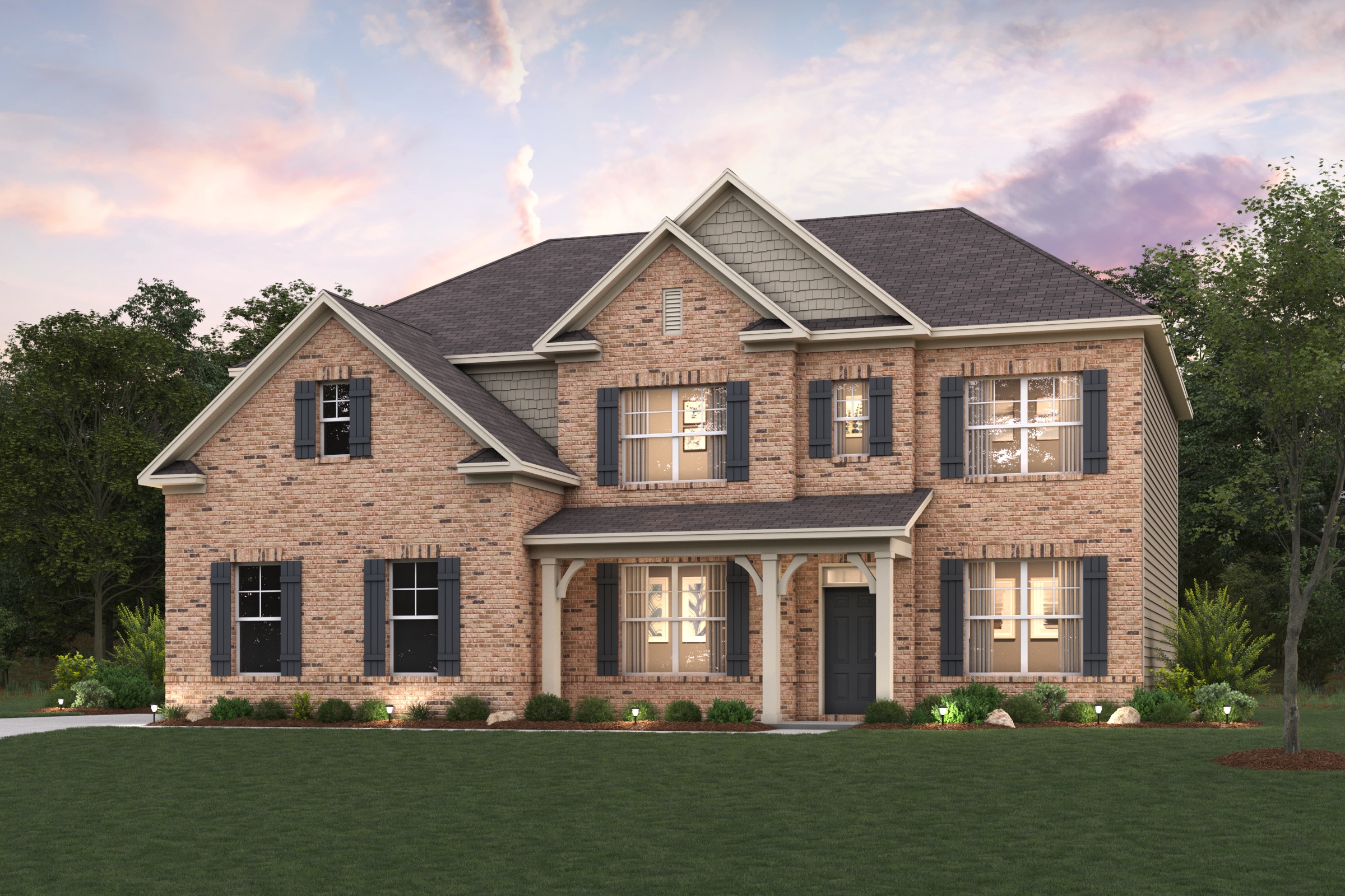 A large brick house.