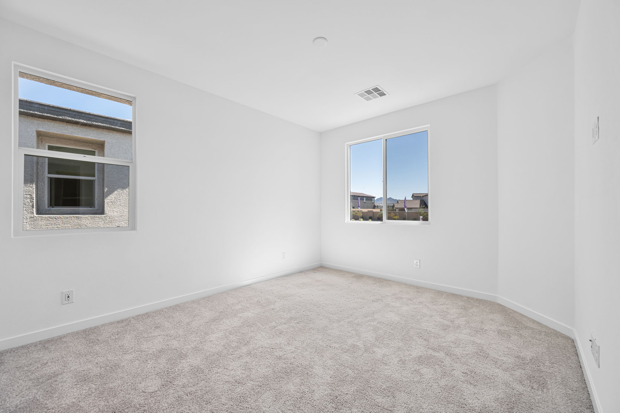 A room with windows.