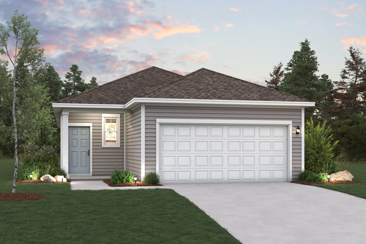 A house with a driveway.