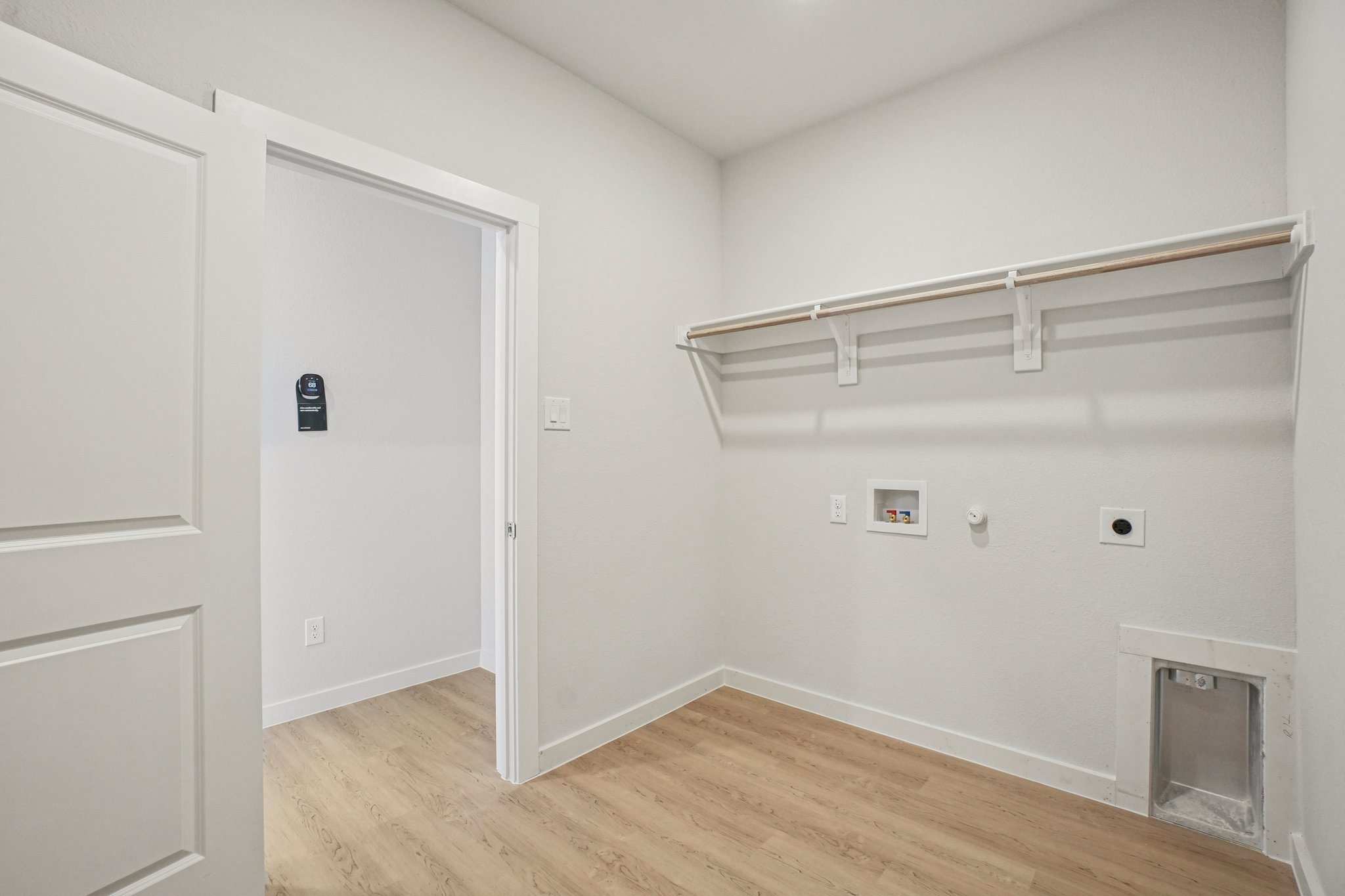 A room with white walls.