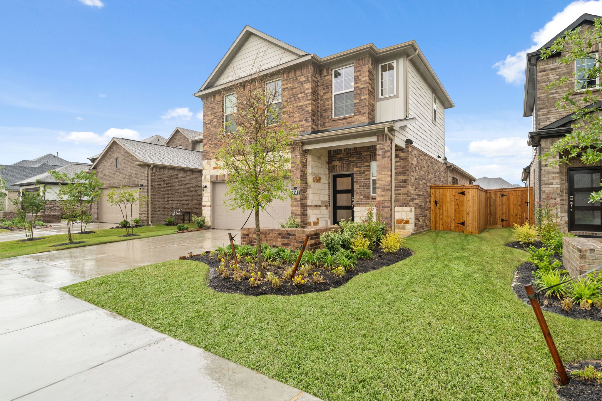 A large brick house.