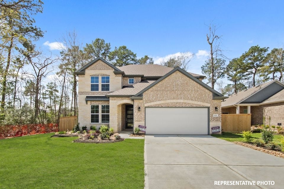 A house with a driveway.