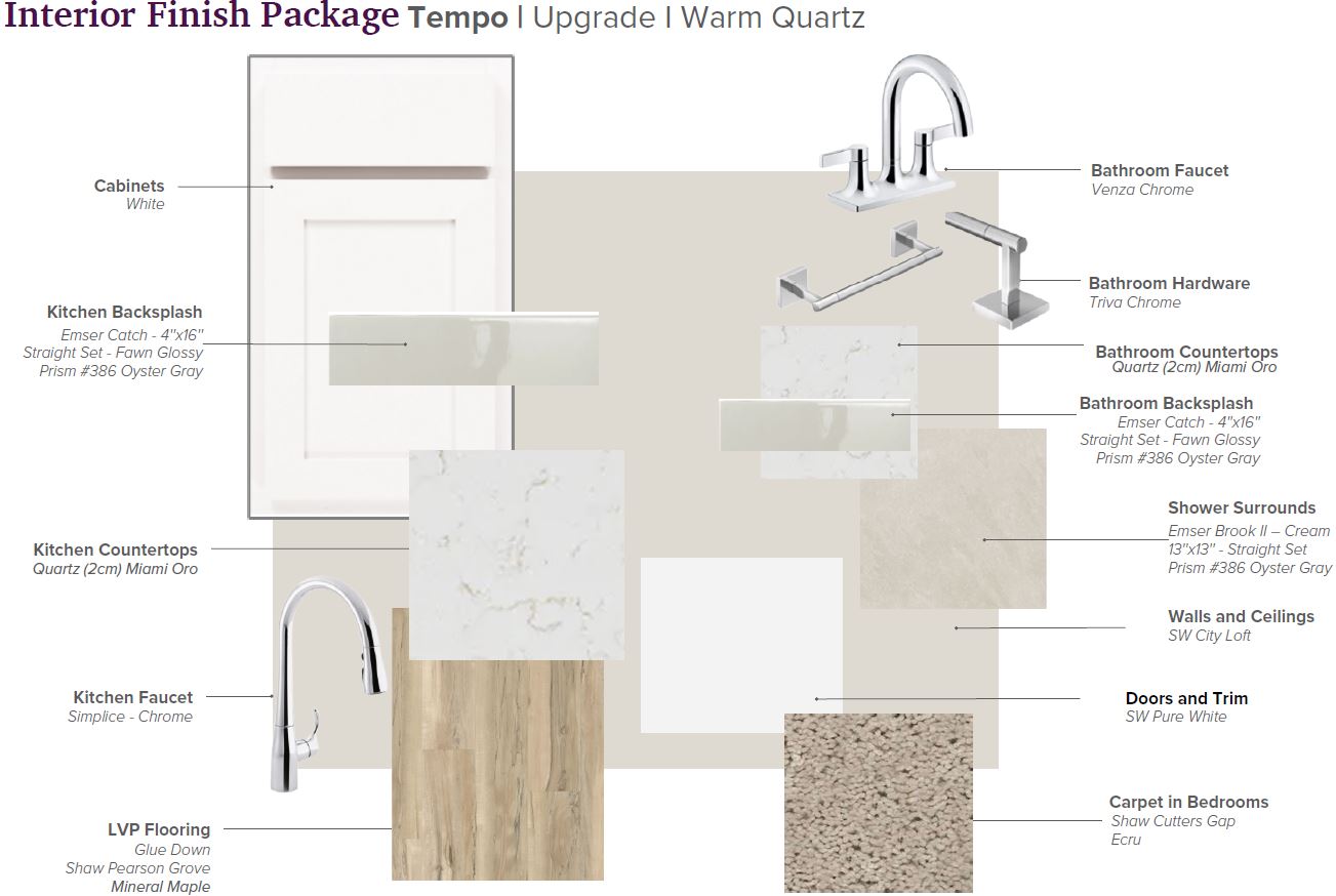 SA Interior Packages Tempo Upgrade - Warm - White Cab - Quartz Miami Oro