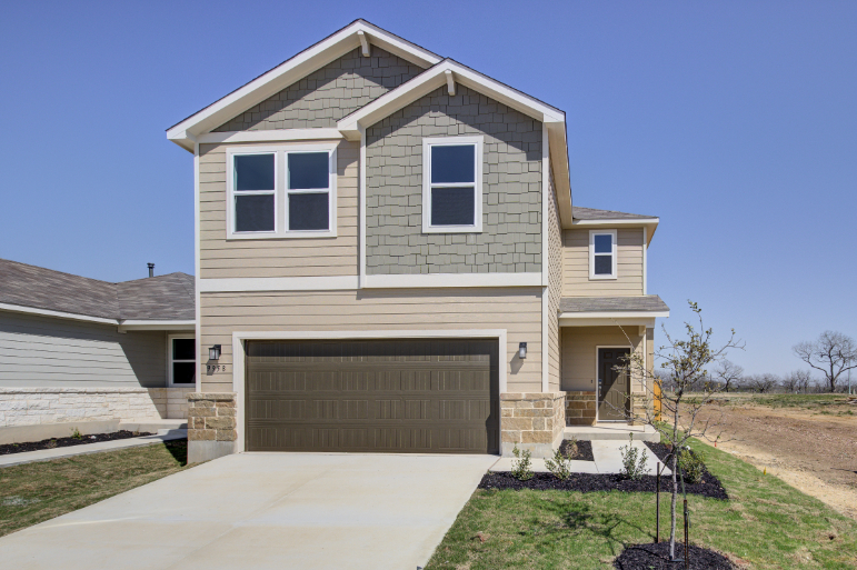 A house with a garage.