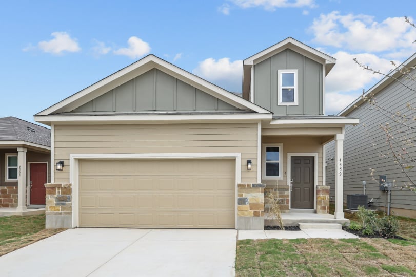 A house with a garage.