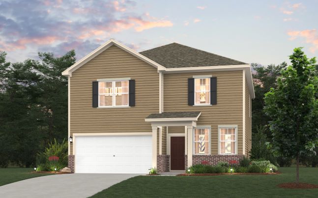 A house with a garage.